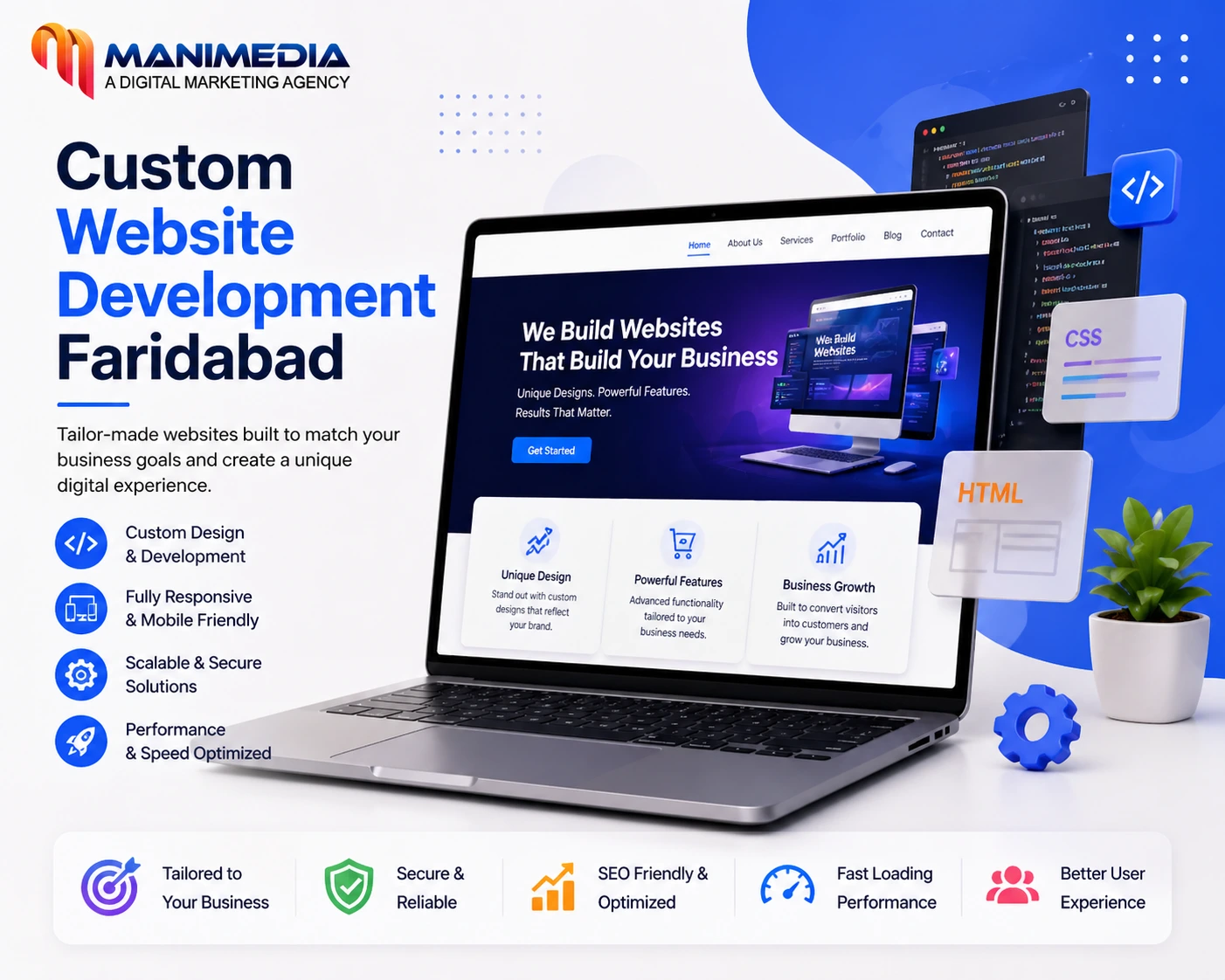 Custom Website Development Faridabad