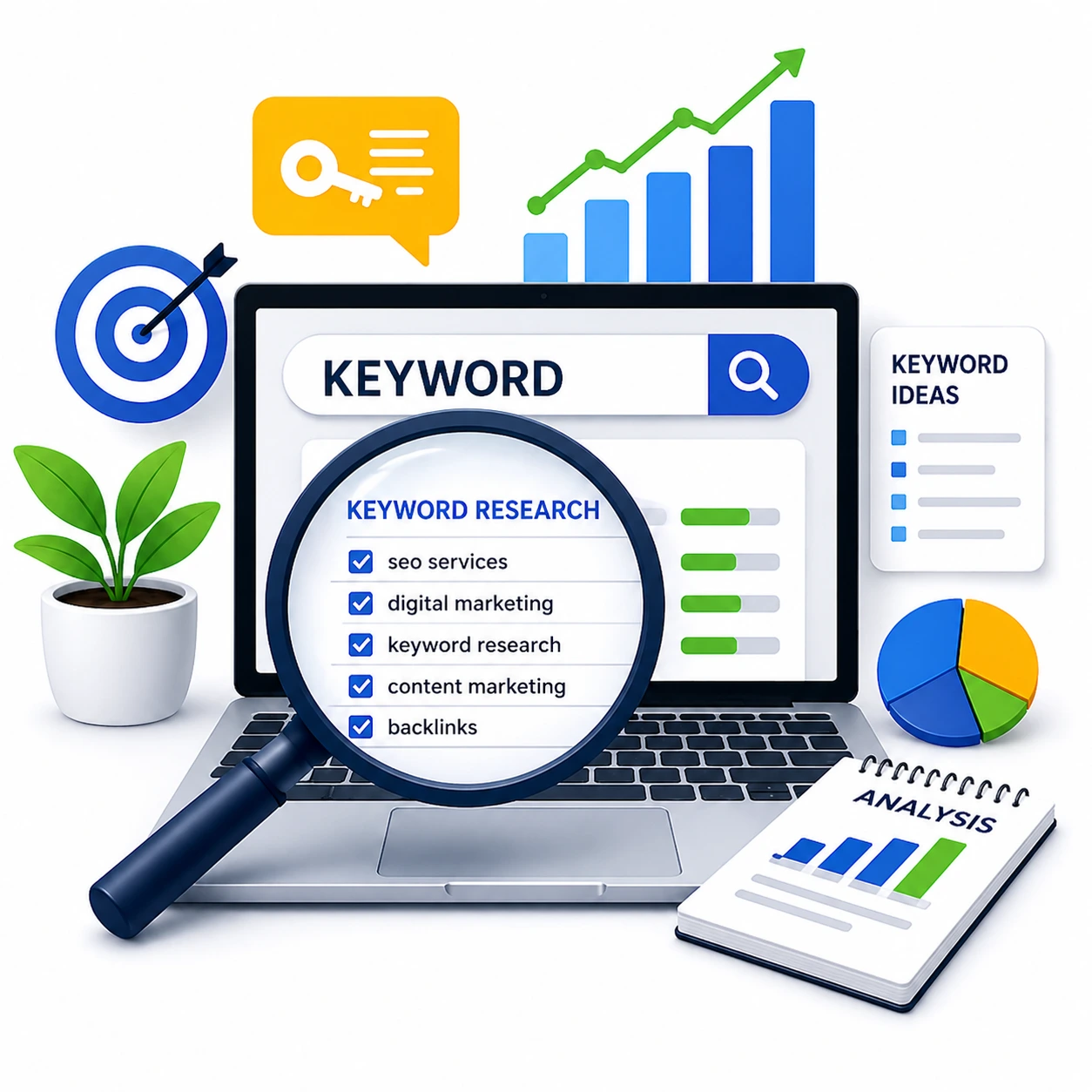 Keyword research and digital marketing tools