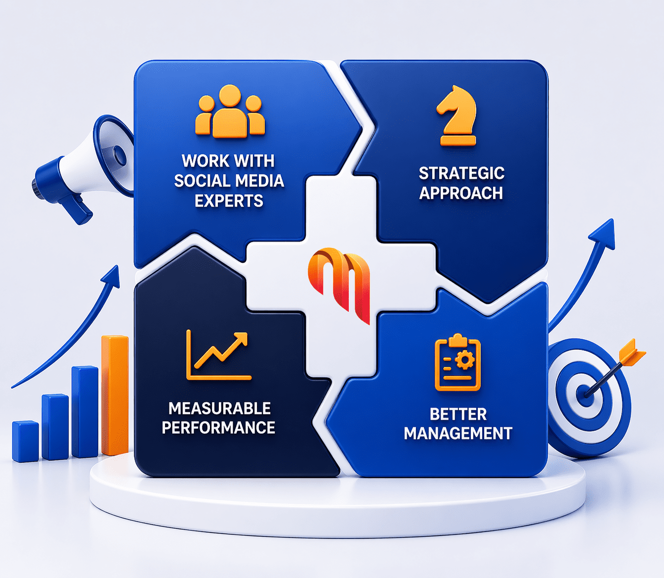 Modern corporate infographic with growth elements