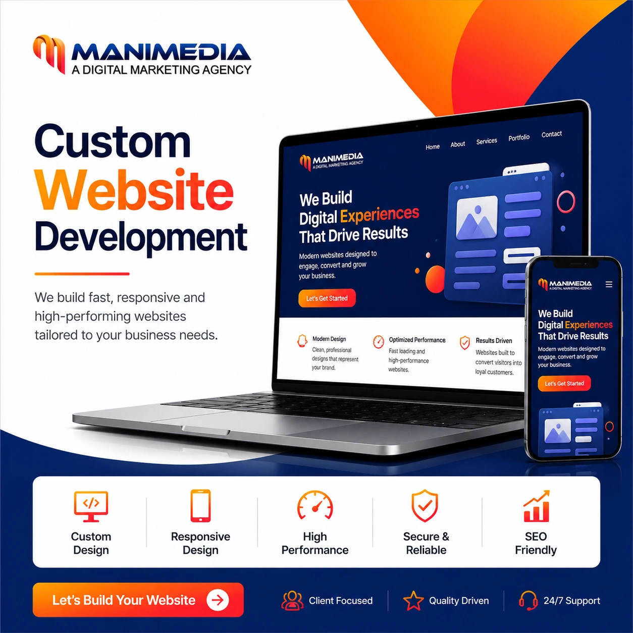 Modern digital marketing website design