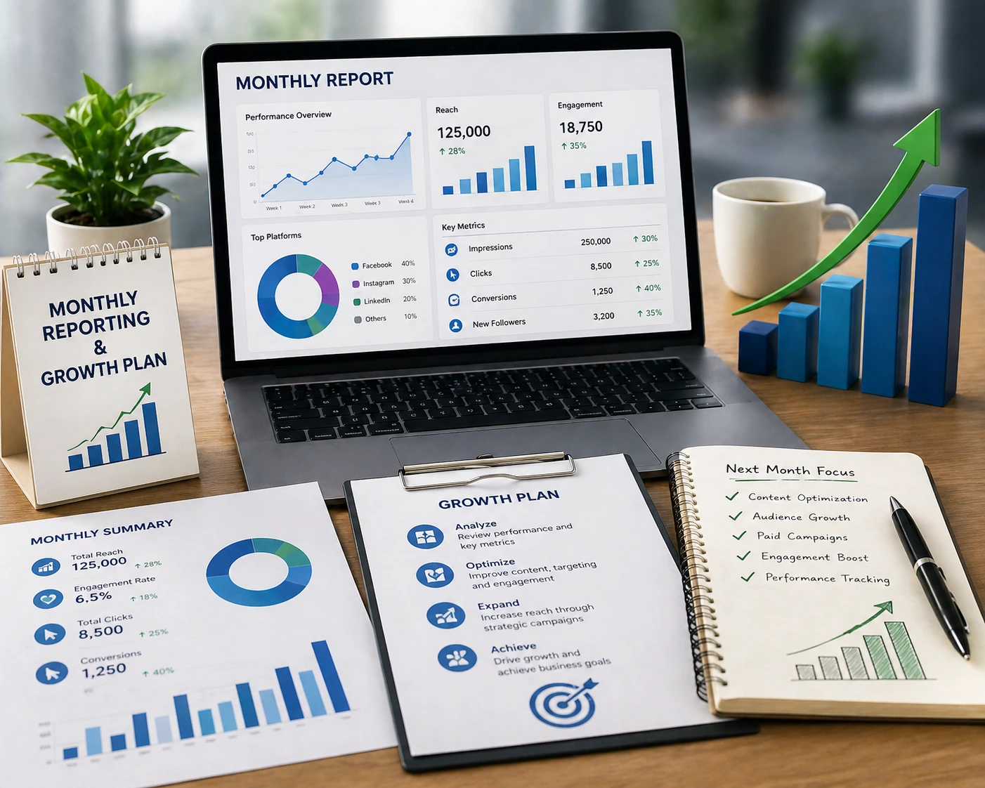 Monthly Reporting & Growth Plan