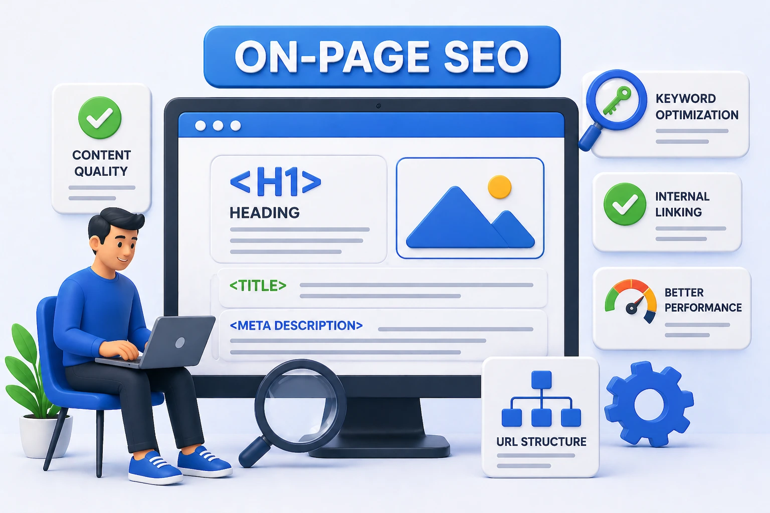 On-page SEO optimization illustration